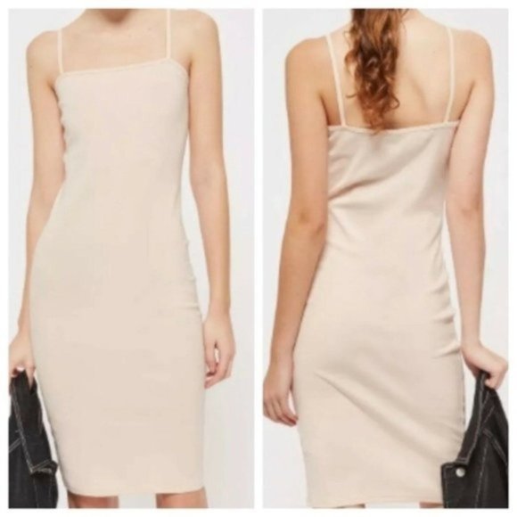 Topshop Dresses & Skirts - Topshop Nude Bodycon Tank Midi Dress